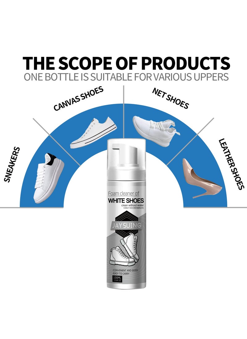 White Shoe Cleaner | Stain Removal and Whitening | Portable No-Rinse Cleaner