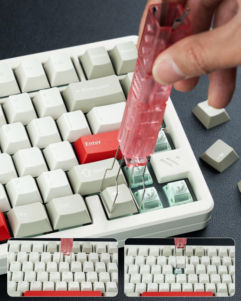 Keymatic 2-in-1 Switch Puller and Keycap Puller for Mechanical Keyboard, Key Switch with 4-Claw Grip, One-Press Eject Design for Fast & Stable Removal,Pink - Image 3
