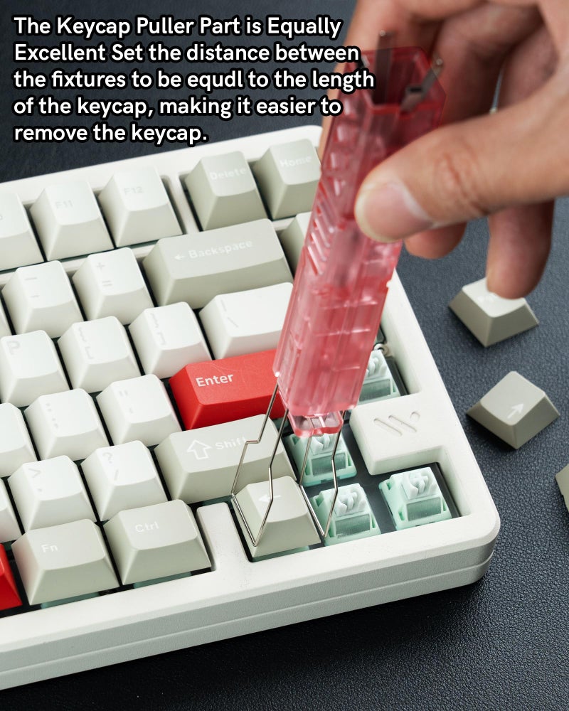 Keymatic 2-in-1 Switch Puller and Keycap Puller for Mechanical Keyboard, Key Switch with 4-Claw Grip, One-Press Eject Design for Fast & Stable Removal,Pink - Image 4