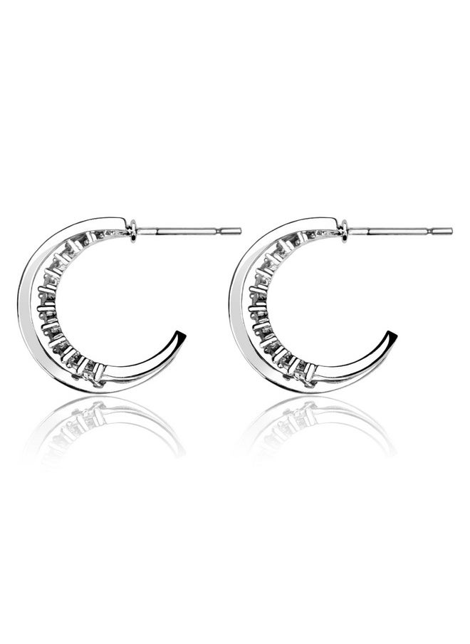 COBI - 925 Sterling Silver Earrings Hoops For Women, Twisted Hoop Earrings With Cubic Zirconia, Lightweight And Hypoallergenic Hoops, Everyday Wearing, Trendy Gift Choice For Your Loved One - Image 1