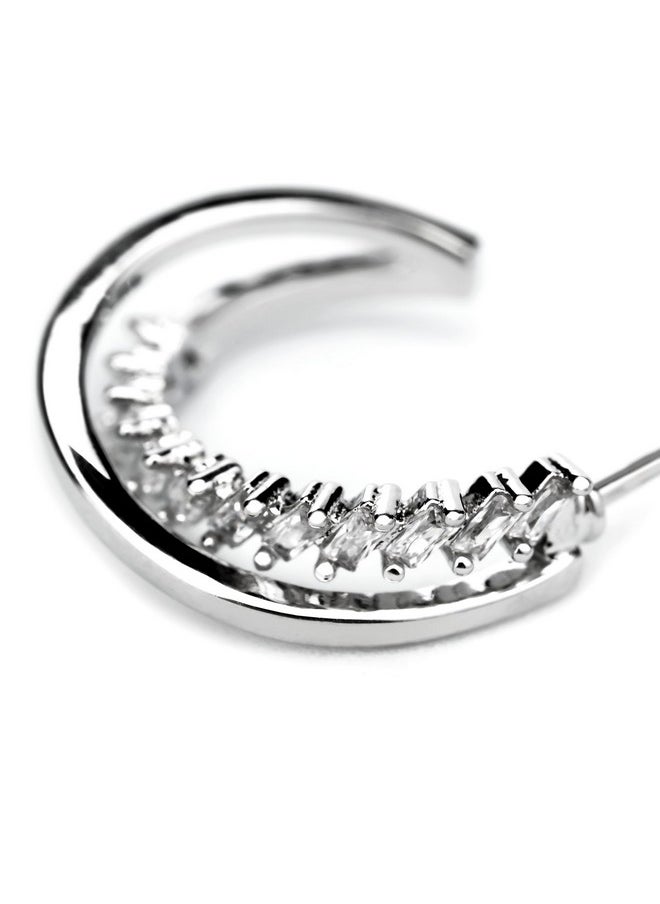 COBI - 925 Sterling Silver Earrings Hoops For Women, Twisted Hoop Earrings With Cubic Zirconia, Lightweight And Hypoallergenic Hoops, Everyday Wearing, Trendy Gift Choice For Your Loved One - Image 1