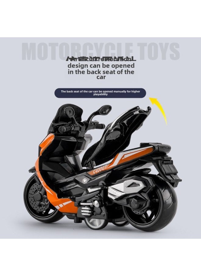 Alloy Pull Back Motorcycle Simulation Pedal Toy Car Model Keychain Pendant Gift Clip Doll Gift-Color:Orange Pedal Alloy Motorcycle (pull Back, No Packaging)  - Image 5