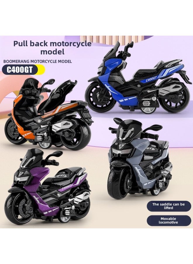 Alloy Pull Back Motorcycle Simulation Pedal Toy Car Model Keychain Pendant Gift Clip Doll Gift-Color:Orange Pedal Alloy Motorcycle (pull Back, No Packaging)  - Image 2