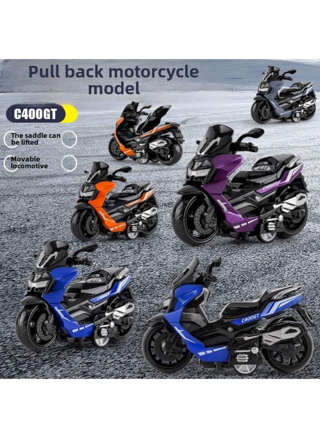Alloy Pull Back Motorcycle Simulation Pedal Toy Car Model Keychain Pendant Gift Clip Doll Gift-Color:Orange Pedal Alloy Motorcycle (pull Back, No Packaging)  - Image 3