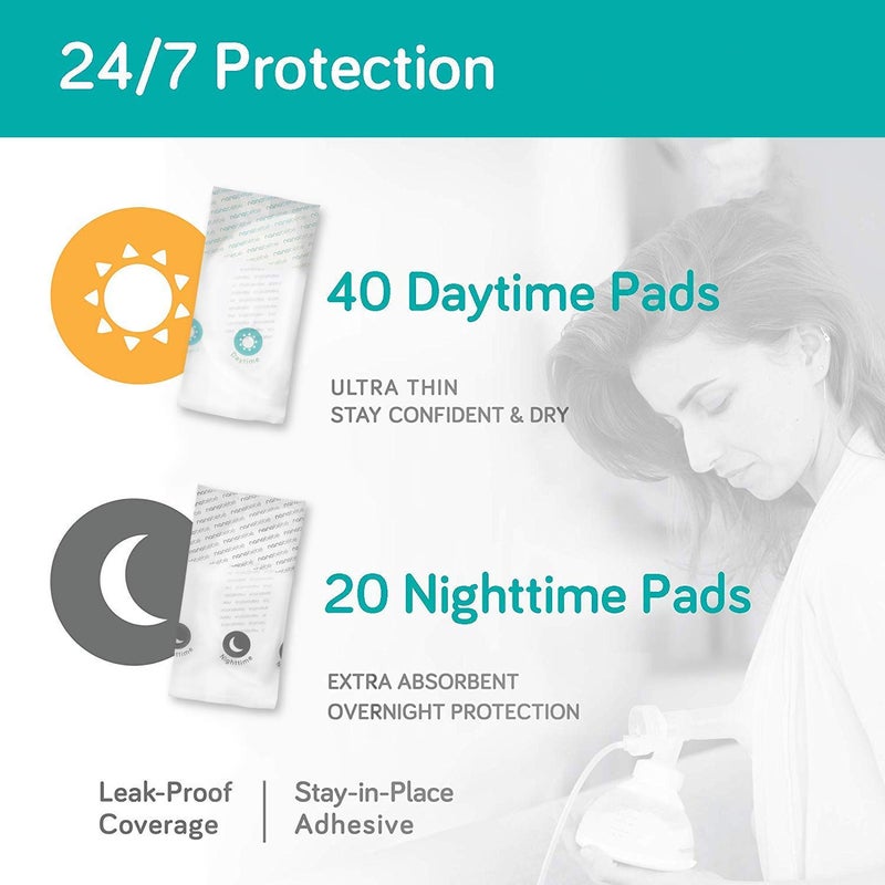 Nanobébé Disposable Nursing Pads Multipack - 120 Days and 60 Nights Ultra Thin & Extra Absorbent Vented Leak Proof Nursing Essentials, Individually Wrapped (180 Count) - Image 3