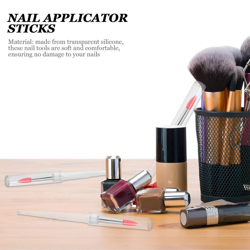 مجموعة فرش فن الأظافر السيليكوني الوردي ٢٠ قطعة، عصي تطبيق بودرة وبرق قابلة لإعادة الاستخدام لصالون ومنزل والصنع الذاتي - Image 5