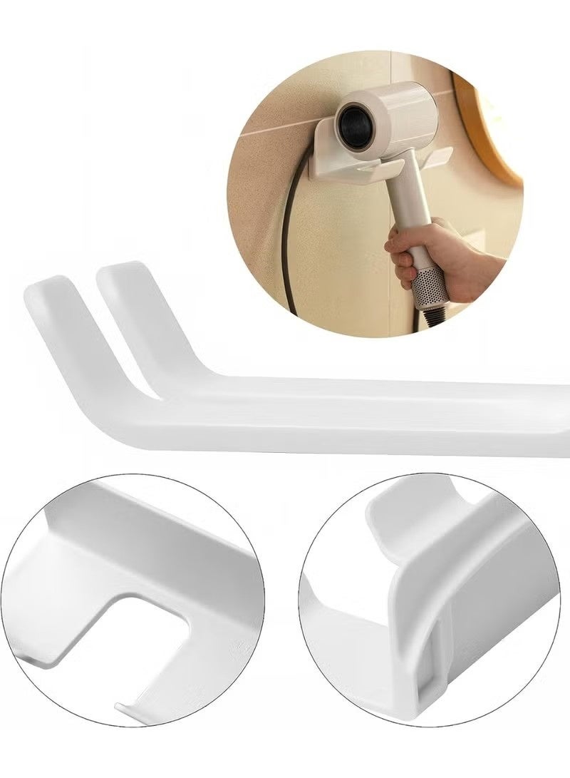 Universal Hair Dryer Holder, Self Adhesive Wall Mount Stand for Most Brand/Size Hair Blow Dryer Hair Dryer Organizer Rack with Plug&Wire Hook for Bathroom - Image 5