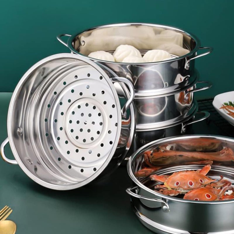 Vegetable Steamer Stainless Steel Steamer Basket Mesh Colander Strainer Steam Basket Steaming Rack Stand Food Steamer for Pressure Cooker Accessories 16cm Bamboo Steamer Basket - Image 3