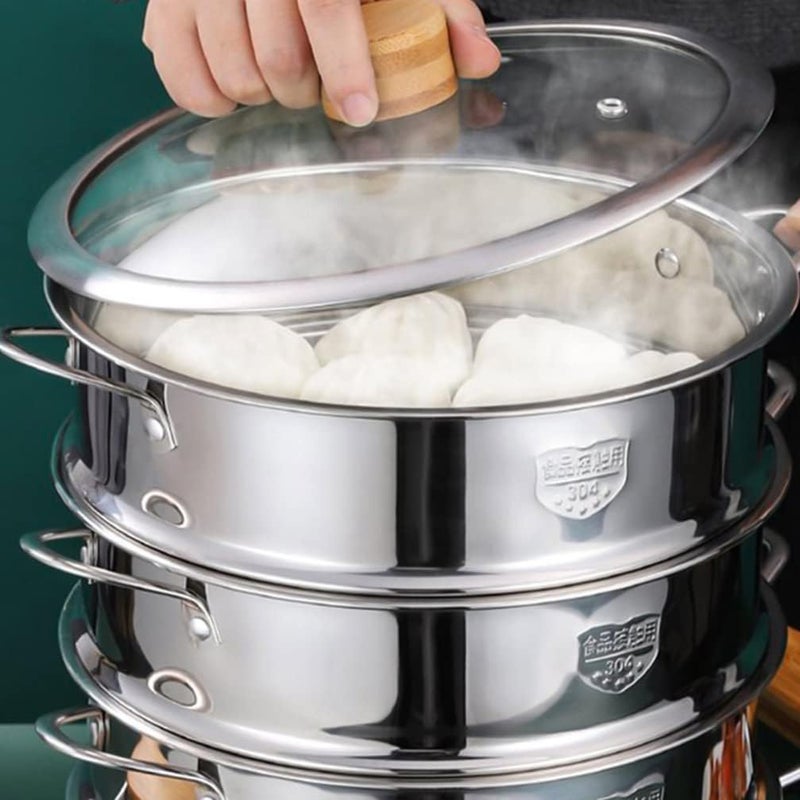 Vegetable Steamer Stainless Steel Steamer Basket Mesh Colander Strainer Steam Basket Steaming Rack Stand Food Steamer for Pressure Cooker Accessories 16cm Bamboo Steamer Basket - Image 4