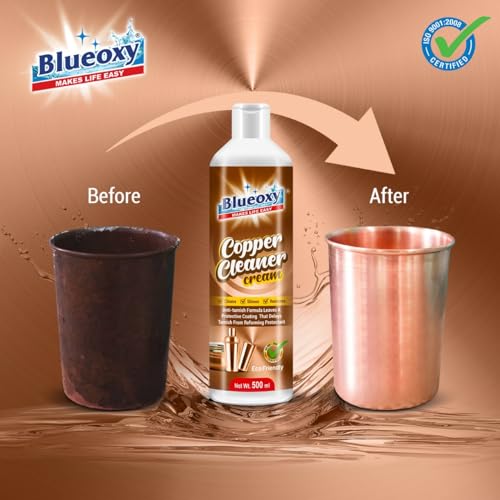 Blueoxy Copper & Brass Cleaner Cream | Tarnish Remover | Cleaner & Polish with Corrosion Inhibitor | Brass Tarnish Remover | 500 ML - Image 4