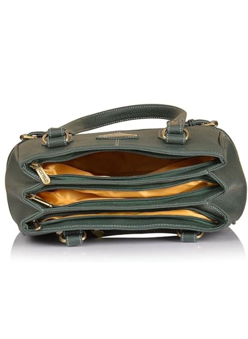Fostelo Handbag For Women And Girls | Ladies Purse Faux Leather Satchel Bag | Woman Gifts | Wedding Gifts For Women | Women 3 Compartments Bag | Travel Purse Hobo Bag | 5 Pockets Shoulder Bag  - Image 5