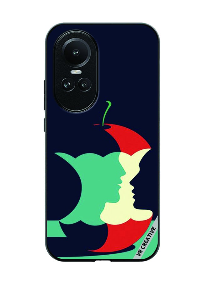 VR CREATIVE Protective Case Cover For Oppo Reno 10 Pro Eaten Apple Design Multicolour - Image 1