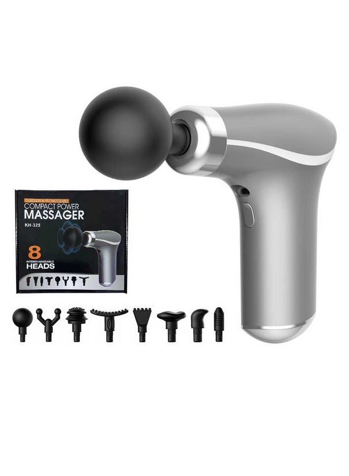 8 رؤوس قابلة للتعديل، مسدس تدليك العضلات بالاهتزاز بقوة 25 وات مع 3 أوضاع للإضاءة - Image 2