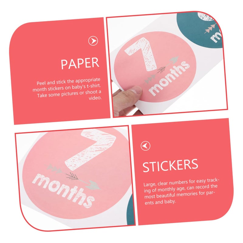 Toyvian Baby Girl Milestone Stickers Month Growth Tracking Signs - Image 4