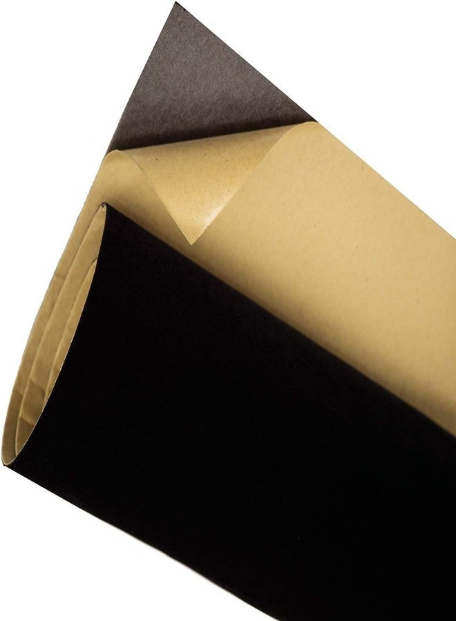 XWZN Self Adhesive Felt Fabric, Soft Velvet Drawer Liner, DIY Velvet Fabric for Art & Crafts, Jewelry Box Felt Liner, Solid Color Felt Wallpaper (17.7" x 158"Black) - Image 1