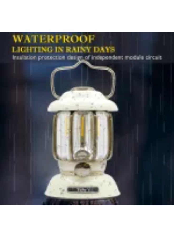 توبيز مصابيح تخييم LED من Toby's قابلة للحمل بتصميم كلاسيكي مع مقبض للتحكم في الإضاءة، مصباح مكتبي قابل لإعادة الشحن، مصابيح ليلية للقراءة، مناسبة لغرفة النوم والمكتب والمشي لمسافات طويلة (أبيض) - Image 5