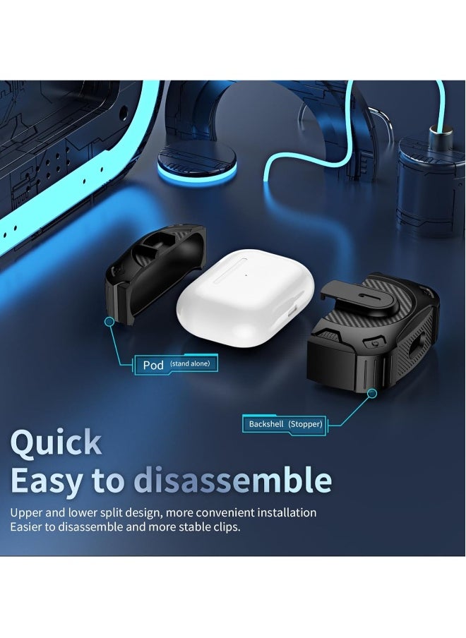 Generic - 【Front LED visible】 Lock box compatible with AirPods 2nd generation and key chain, hardshell protected armored wireless charging box (silver) - Image 1