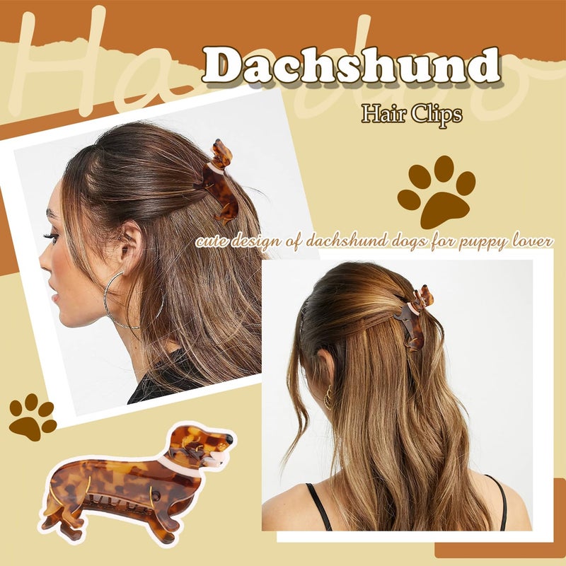Hapdoo Dachshund Gifts for Women, Acetate Animal Dachshund Dog Hair Clips for Puppy Lovers Gifts, Cute Pet Hair Accessories Stocking Stuffers for Christmas, Birthday, Mother's Day - Image 4