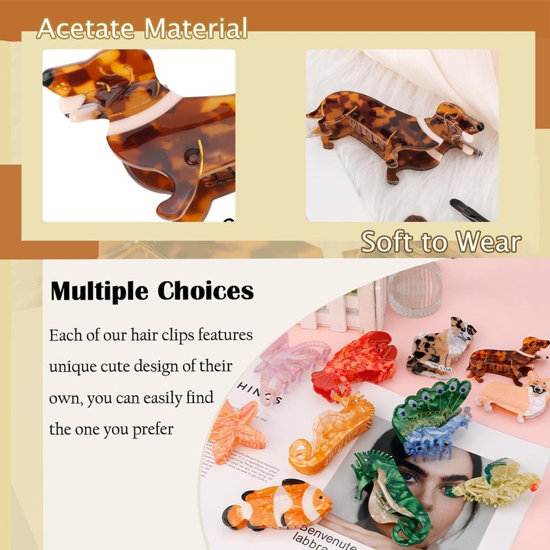 Hapdoo Dachshund Gifts for Women, Acetate Animal Dachshund Dog Hair Clips for Puppy Lovers Gifts, Cute Pet Hair Accessories Stocking Stuffers for Christmas, Birthday, Mother's Day - Image 5