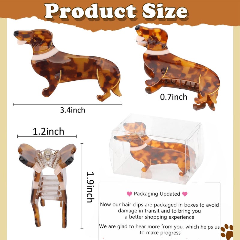 Hapdoo Dachshund Gifts for Women, Acetate Animal Dachshund Dog Hair Clips for Puppy Lovers Gifts, Cute Pet Hair Accessories Stocking Stuffers for Christmas, Birthday, Mother's Day - Image 3