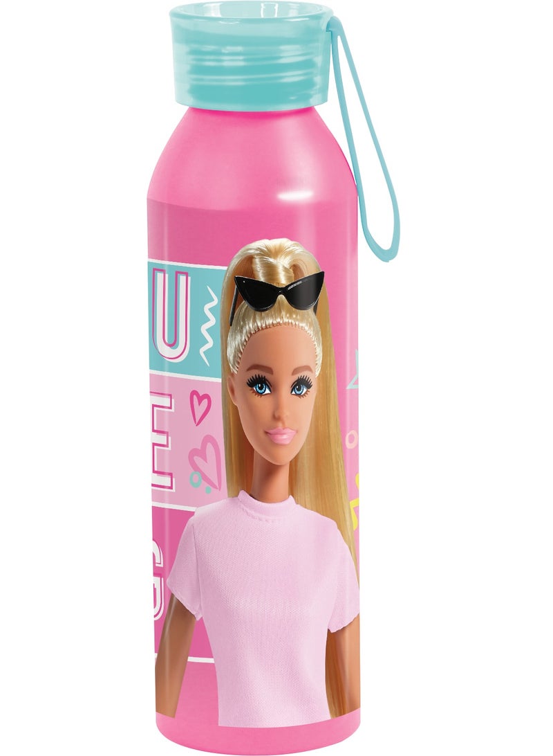 Barbie Aluminum Water Bottle - 500ml, Leak-Proof Flip Lid, Lightweight & Durable