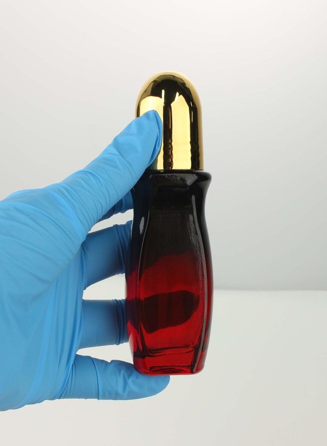 COSIDEA 5 PCS Empty 50ml 1.67oz Dark Gradient red glass body oil container roller bottles castor oil frankincense rollerball - Image 5