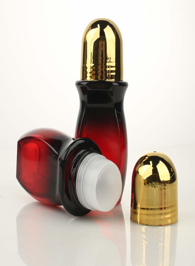 COSIDEA 5 PCS Empty 50ml 1.67oz Dark Gradient red glass body oil container roller bottles castor oil frankincense rollerball - Image 3