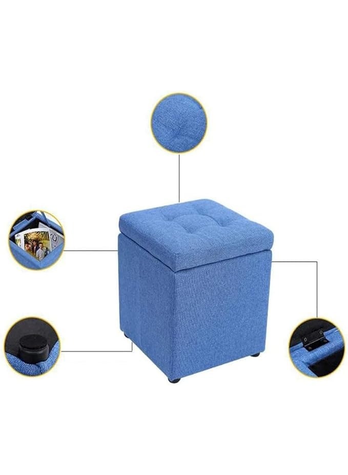Compact Storage Ottoman Stool - 30 x 30 x 35 cm, Multifunctional Foot Rest & Storage Chest for Living Room & Entryway - Image 2