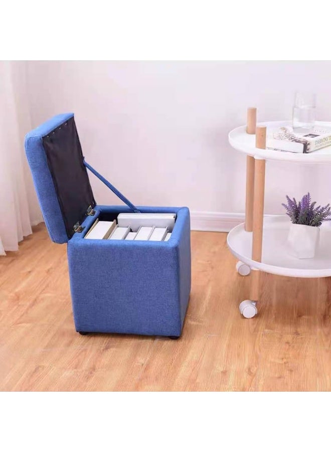 Compact Storage Ottoman Stool - 30 x 30 x 35 cm, Multifunctional Foot Rest & Storage Chest for Living Room & Entryway - Image 1