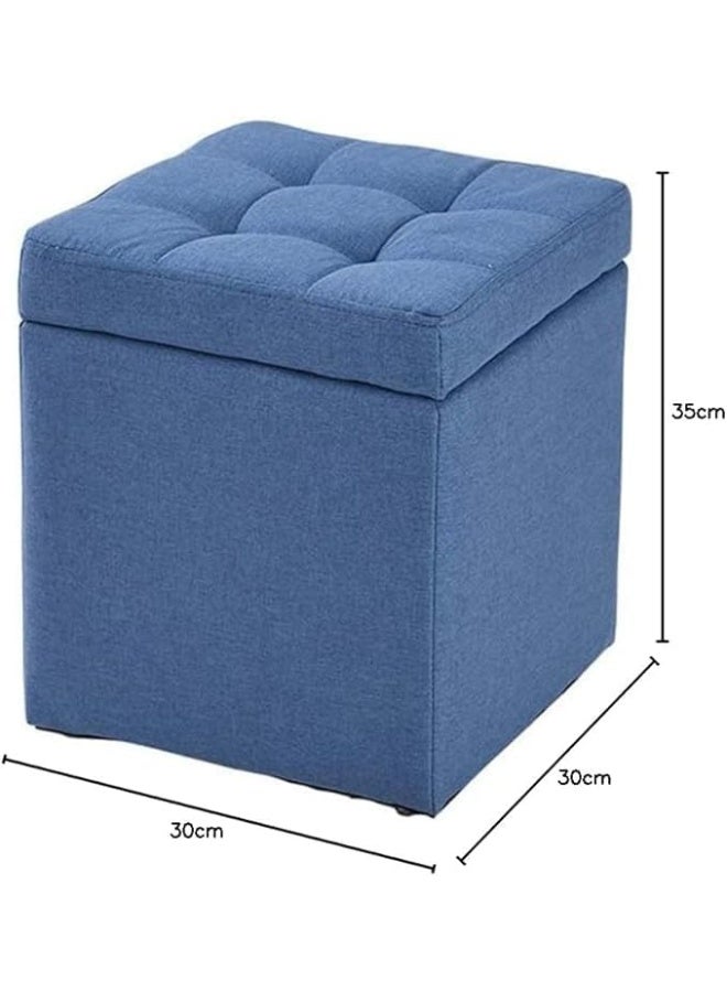 Compact Storage Ottoman Stool - 30 x 30 x 35 cm, Multifunctional Foot Rest & Storage Chest for Living Room & Entryway - Image 3