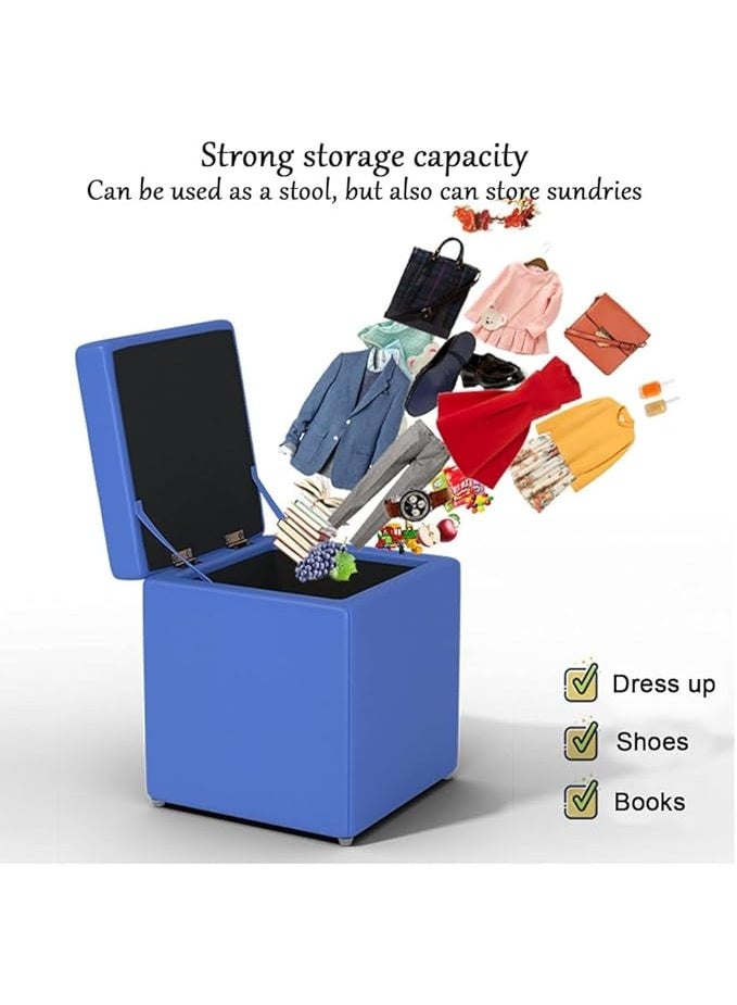 Compact Storage Ottoman Stool - 30 x 30 x 35 cm, Multifunctional Foot Rest & Storage Chest for Living Room & Entryway - Image 4