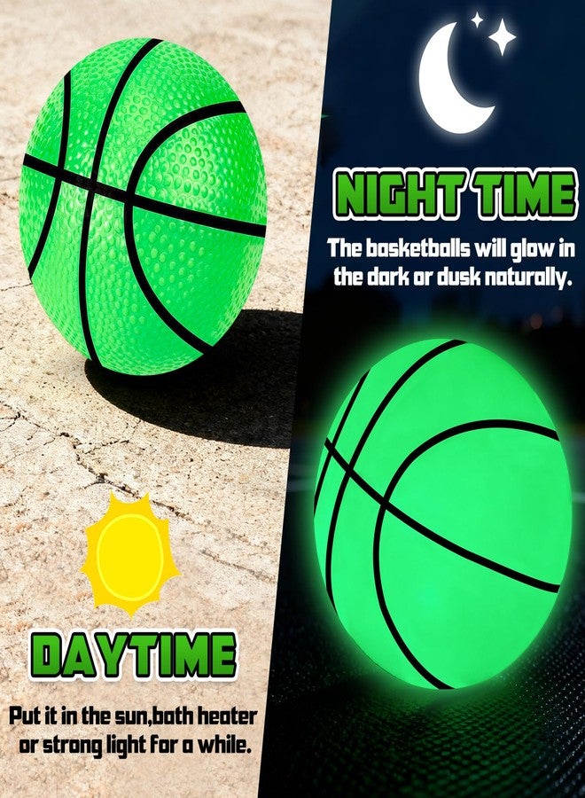 Hymaz Glow in The Dark Basketball, 12 Pack Mini Basketballs with Pump for Kids, Teens & Adults - Sports Birthday Gift for Basketball Hoop Pool Party Favor Night Game - Image 2