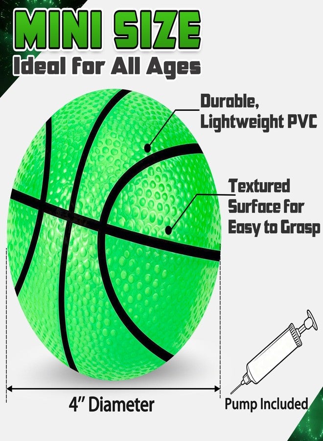 Hymaz Glow in The Dark Basketball, 12 Pack Mini Basketballs with Pump for Kids, Teens & Adults - Sports Birthday Gift for Basketball Hoop Pool Party Favor Night Game - Image 3
