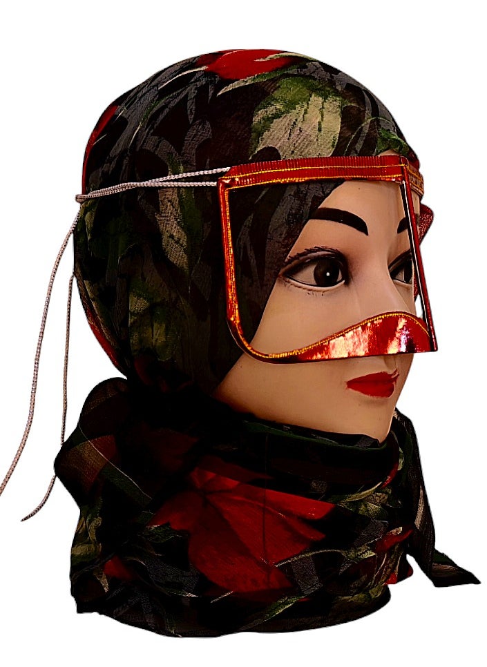 ماركة غير محددة برقع ريكسين أحمر، قناع وجه بتولة العربي التقليدي 2 قطعة  - Image 3