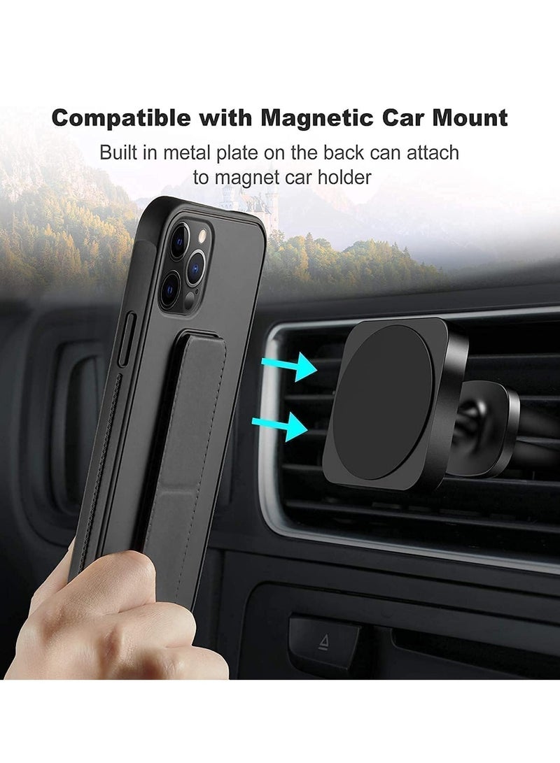 JAJEEK iPhone 16 Pro Purple Magnetic Car Mount Kickstand Case – Premium Silicone with Vertical & Horizontal Hand Strap and Multi-Stand Functionality - Image 2