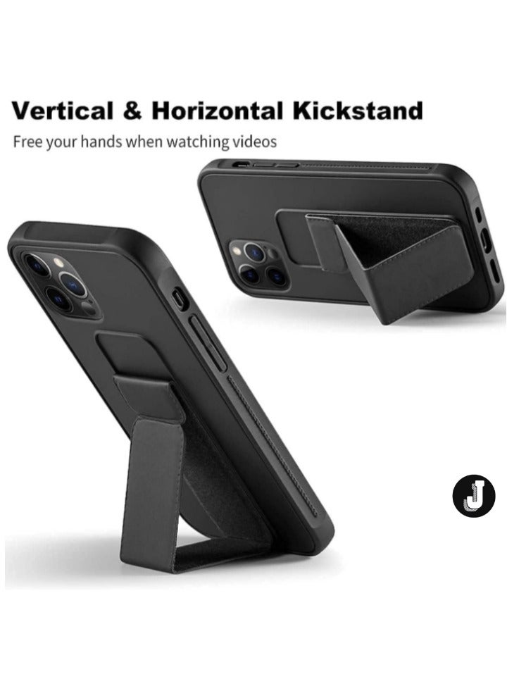 JAJEEK iPhone 16 Pro Purple Magnetic Car Mount Kickstand Case – Premium Silicone with Vertical & Horizontal Hand Strap and Multi-Stand Functionality - Image 3