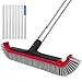 Poolvio Swimming Pool Brush with Pole - 17.5" Pool Wall Brush with 10FT Adjustable Aluminum Pool Pole, Nylon Bristles, - Image 2