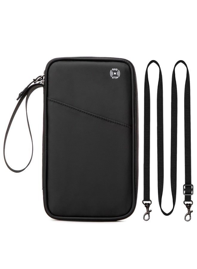 أوشيما حامل جواز سفر عائلة كبيرة، محفظة جواز سفر للسفر، جهاز تنظيم وثيقة السفر مثالى للاحتفاظ بجواز سفرك وبطاقات الهوية وتذاكر الرحلة - Image 1