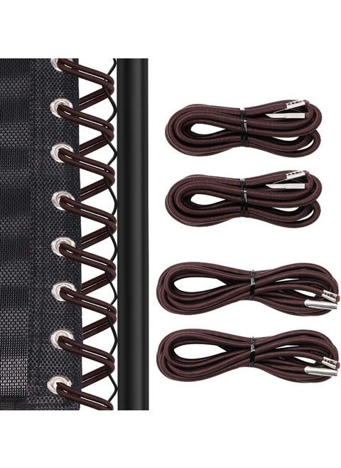 COITEK Replacement Cord for Zero Gravity Chair 4 Cord, Brown Repair Cord Elastic for Zero Gravity Chair Recliners Chair Replacement Laces Cord Kit for Lounge Chair, Bungee Beach Chair