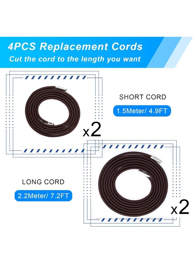 COITEK Replacement Cord for Zero Gravity Chair 4 Cord, Brown Repair Cord Elastic for Zero Gravity Chair Recliners Chair Replacement Laces Cord Kit for Lounge Chair, Bungee Beach Chair