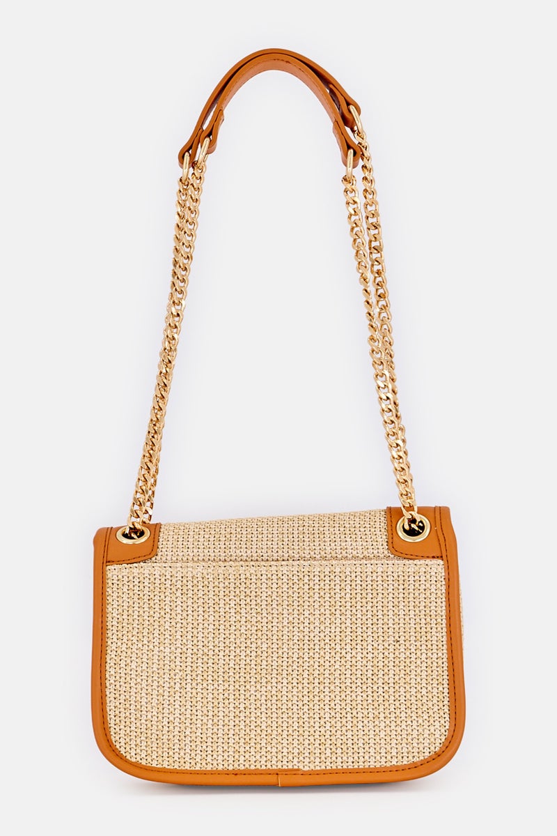 SISLEY Women Brand Logo Shoulder Bag, Beige - Image 2