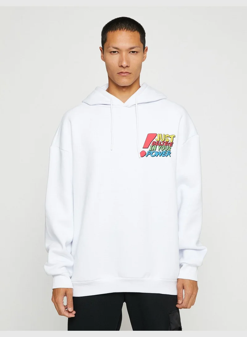 KOTON Oversized Sweat Hooded Printed