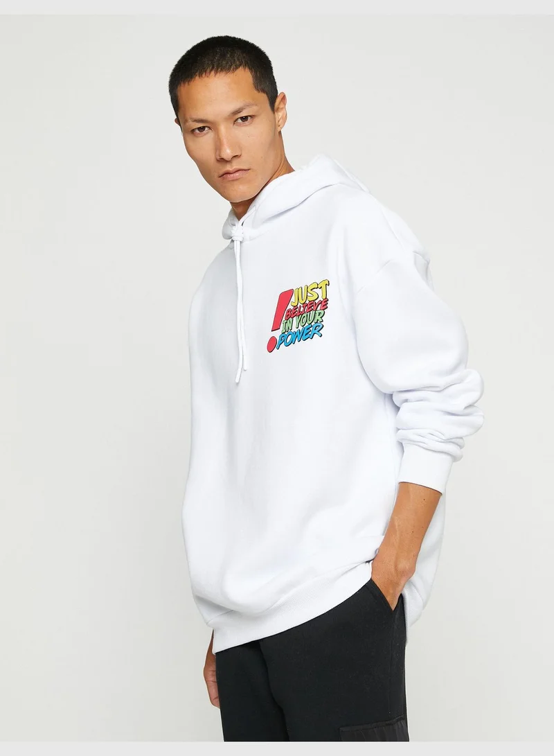 KOTON Oversized Sweat Hooded Printed