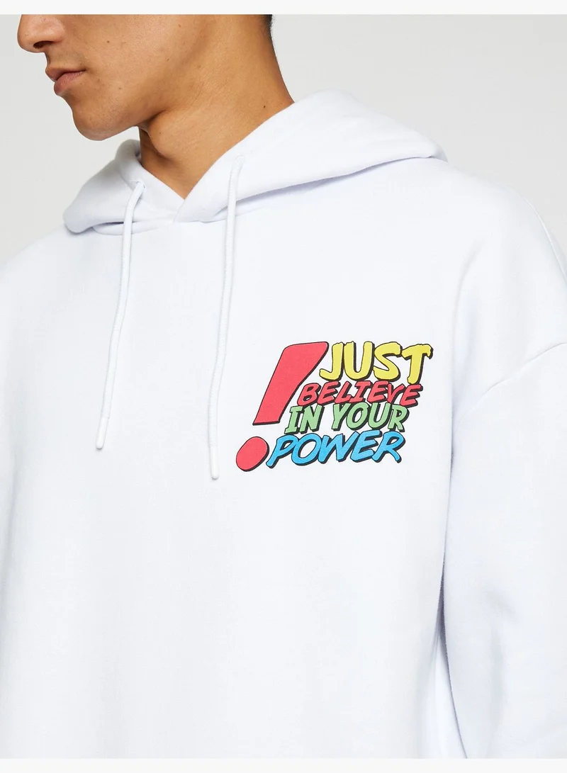 KOTON Oversized Sweat Hooded Printed