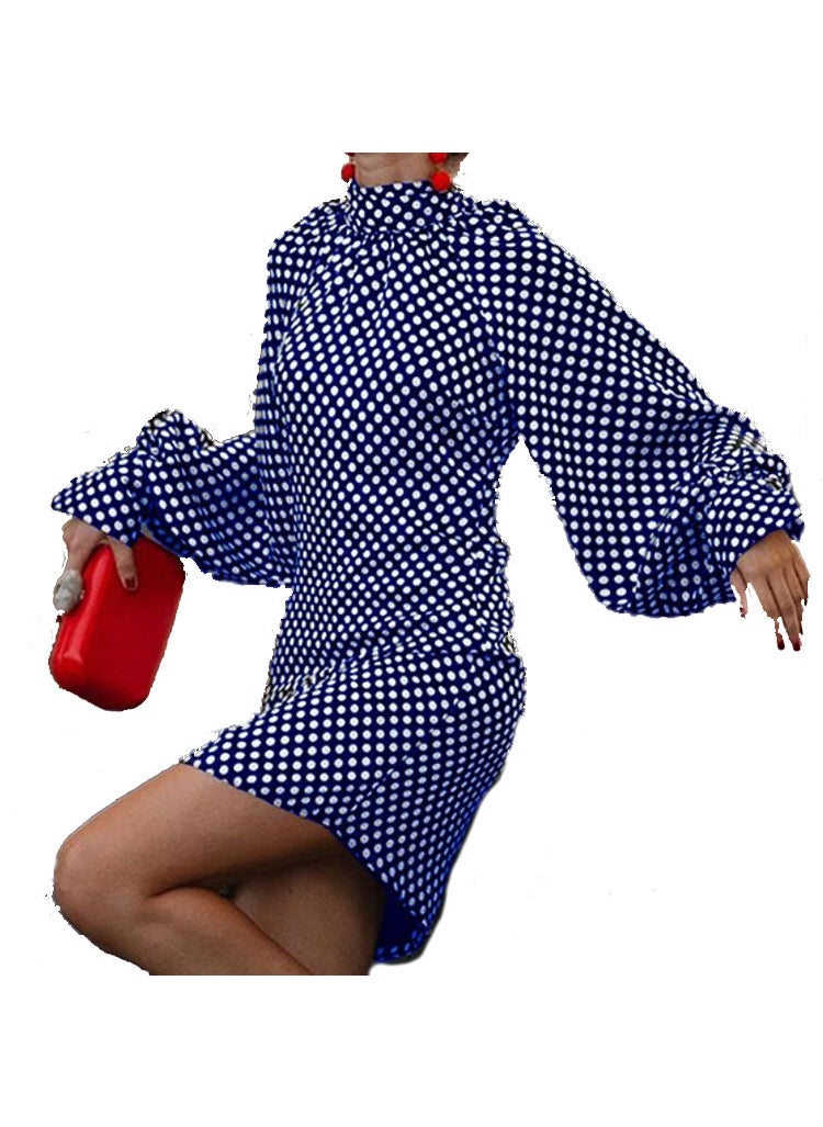 Generic - Fashionable Polka Dot Printing Dress 2023 European American Cross-Border Speed Selling Independent Station Spring Autumn New Pro Black - Image 1
