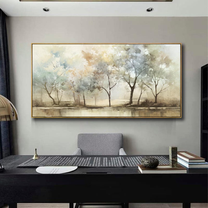 VHMING Abstract Wall Art Artwork Retro Trees Pictures Decor Canvas Painting Framed Ready to Hang Living Room Bedroom and Office Wall Decor 20x40 Inch - Image 4