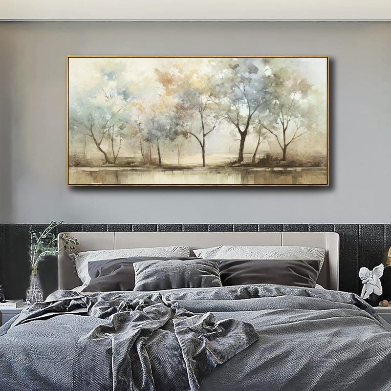 VHMING Abstract Wall Art Artwork Retro Trees Pictures Decor Canvas Painting Framed Ready to Hang Living Room Bedroom and Office Wall Decor 20x40 Inch - Image 5