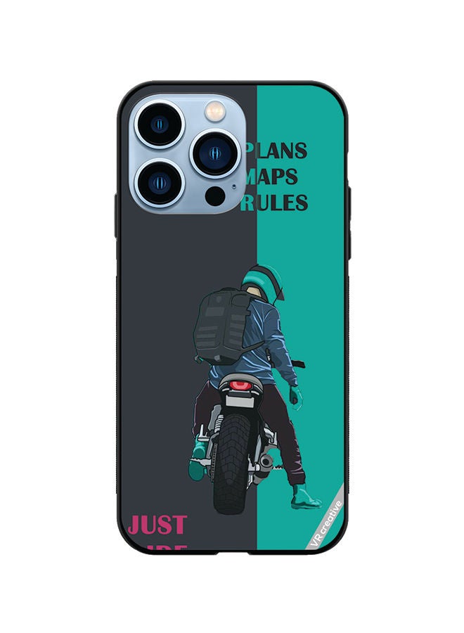 VR CREATIVE Protective Case Cover For Apple iPhone 14 Pro Max Just Ride Design Multicolour - Image 1