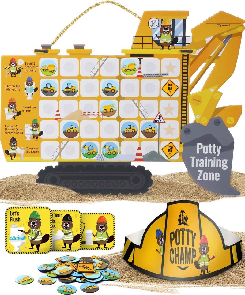 Potty Training Chart with 35 Stickers 3 Reminder Stickers and Crown for Toddlers Boys and Girls Potty Training Rewards for Kids Tractor