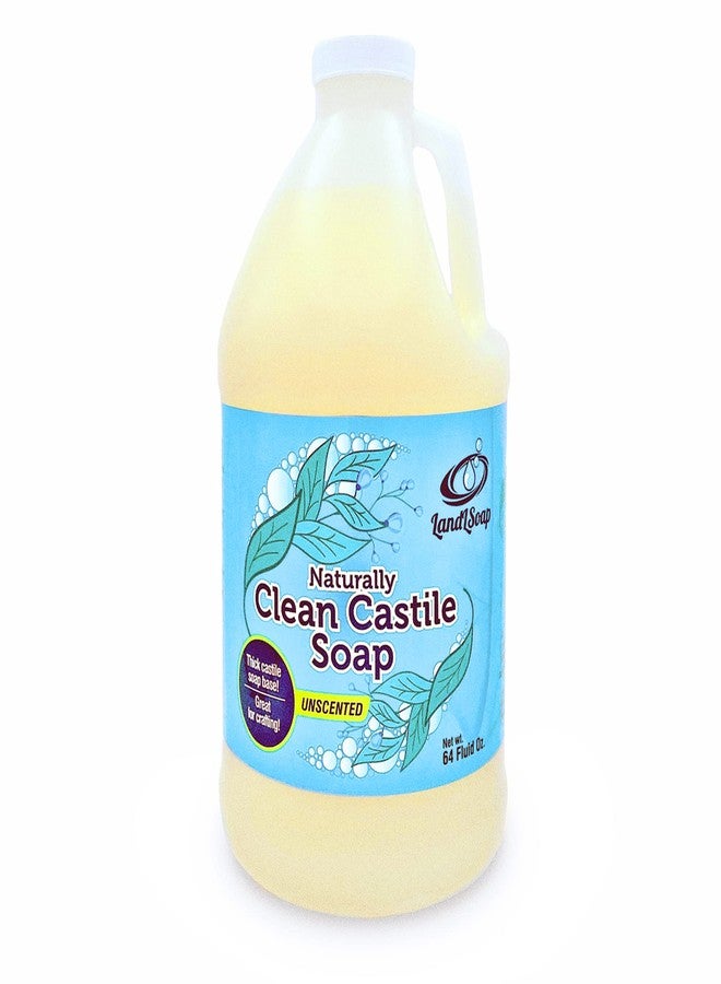 صابون سائل نقي من زيت الزيتون من LandLSoap غير معطر للوجه واليدين والجسم - نباتي، غير معدل وراثيًا، صنع في الولايات المتحدة الأمريكية، مناسب لجميع أنواع البشرة، البشرة الجافة والحساسة (64 أونصة سائلة). - Image 1
